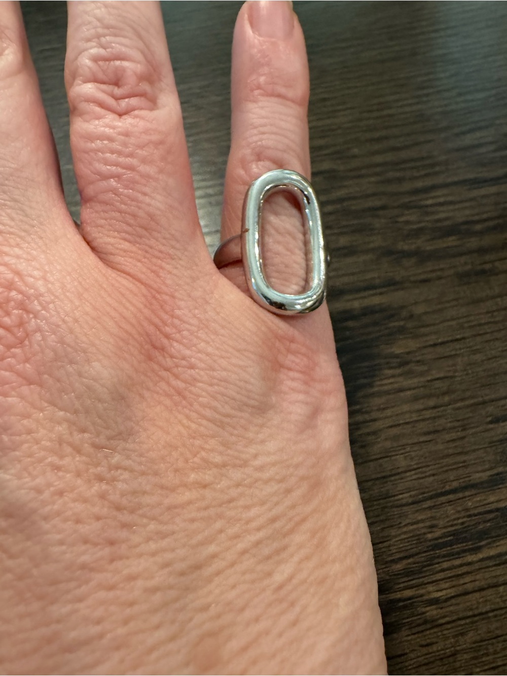 Sterling Silver Open Oval Statement Ring - Silver 925 Size 7 NWOT - Picture 8 of 9